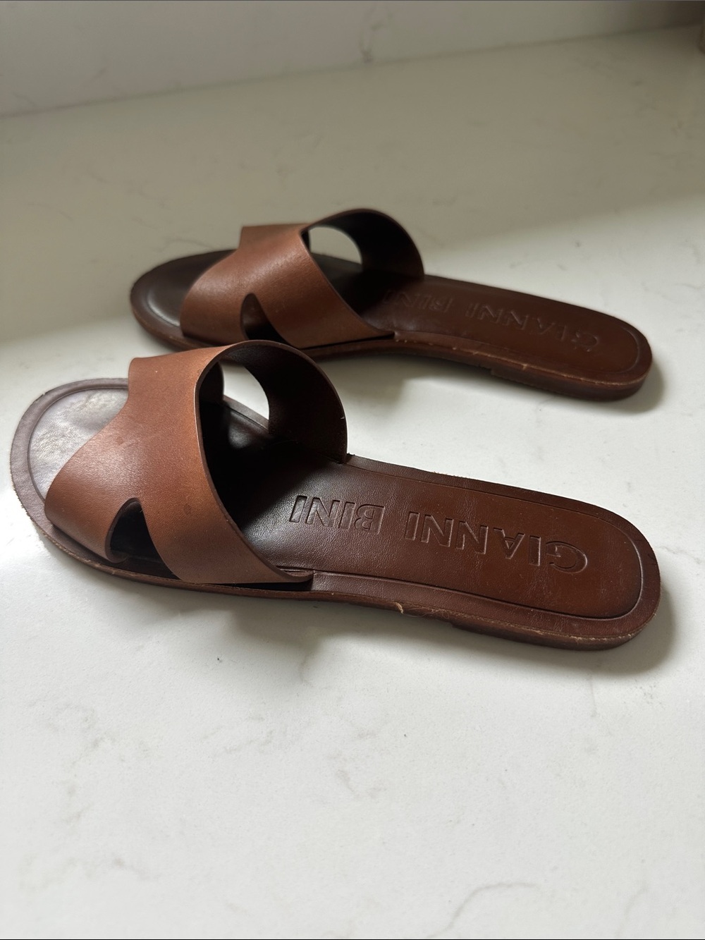 GIANNI BINI Leather Slide Sandals - Picture 3 of 3